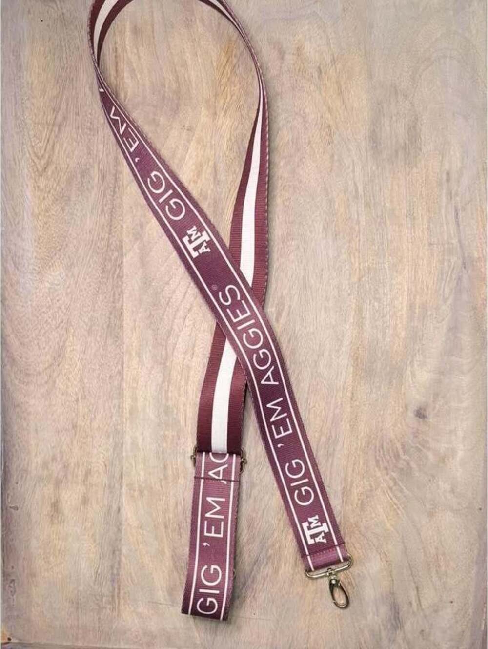 Texas A&M Aggies Bag/Purse Strap with Gold Clasps